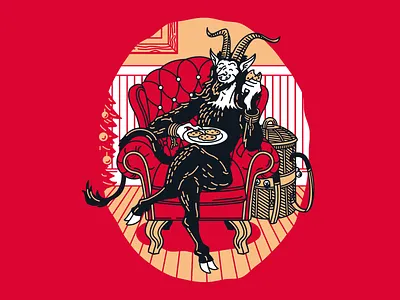 Krampus Bock beer brewery can christmas cookies craft beer design holiday illustration krampus label pacific northwest packaging