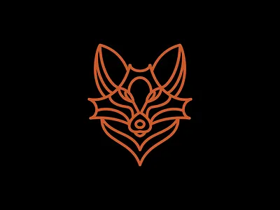 fox face logo animal design face fox head illustration line logo logoground monoline pictorial pictorial mark simple stroke vector