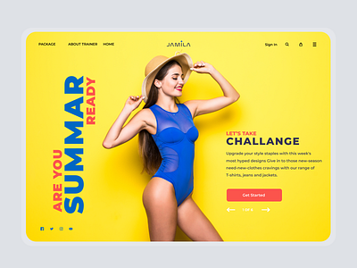 Jamila - Fitness Trainer Landing Page Header Concept landing landing page web web design web page website