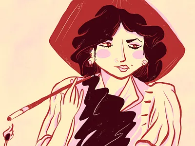 Yeehaw Baby cowboy cowgirl design illustration portrait red western woman