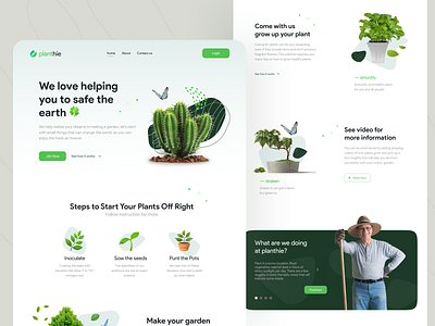 Planthie - Landing page exploration 🍀 card cards ui garden gardening gardens green landing landing design landing page landing page design plant plants ui ui ux ui design web web design webdesign website website design