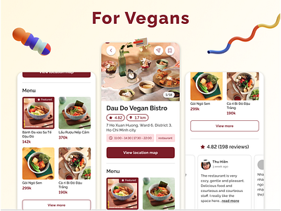 Vegan App food menu mobile ratings restaurant review