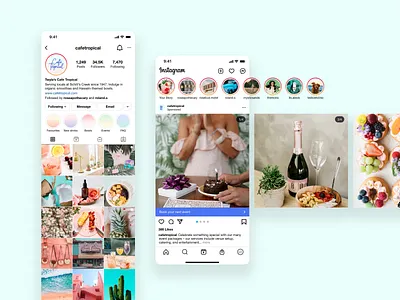 Tropical IG Feed (Schitt's Creek) branding instagram pastel restaurant social media tropical