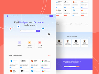 Sharing Tools For Designer & Developer - Landing Page gradient hero section illustration landing design landing page design ui design uidesign uiux web ui webdesign