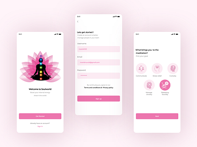 Yoga app Screens application ui ios mobileui ui ui design ux ux design uxui yoga app