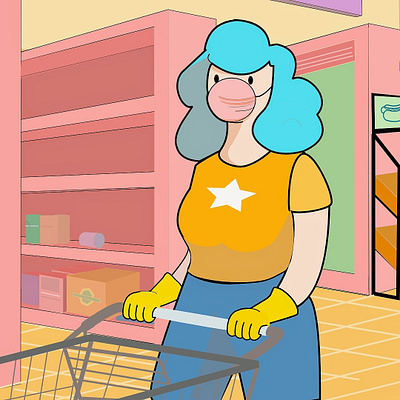 Quarantine Shopping app art design flat graphic design illustration illustrator ui vector web