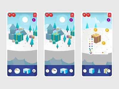 Snowbox - mobile christmas customizable design experience fun game interaction interactive interface joyful mobile mobile ui mountain phone ui uiux ux web webgl website