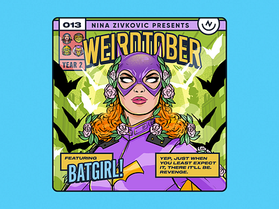 Weirdtober 013/031: Batgirl – Barbara Gordon barbara gordon batgirl batman comic book comic book art comic book cover daily sketch dc comics dc universe dceu flowers graphic design illustration justice league leaves procreate sketch weirdtober