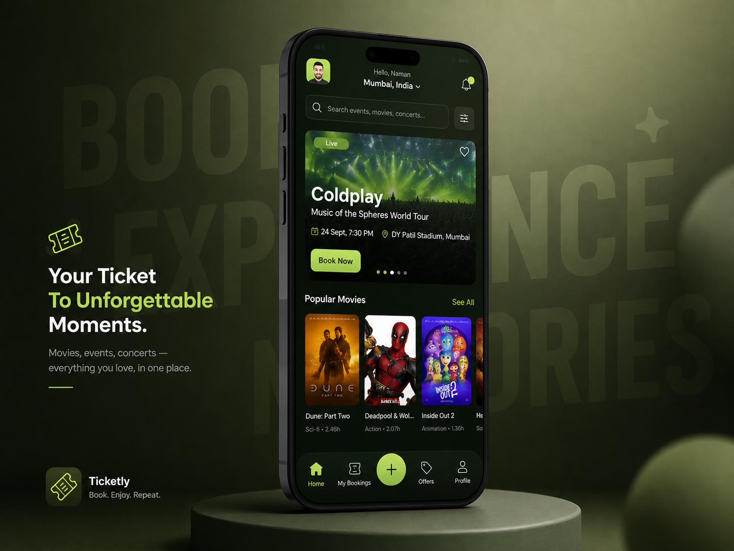 Ticketly: Event Discovery & Ticket Booking Experience booking experience comedy show concert concert booking designoweb technologies entertainment live concerts live sporting events live streaming movie tickets movies ticketing app trending ui uiux
