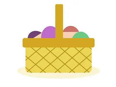 Easter basket basket brown brown basket easter easter basket easter egg easter egg hunt easter eggs egg collection gravit designer green green egg illustration purple egg white