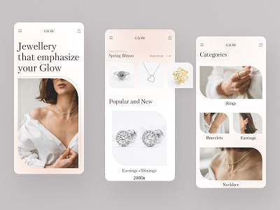 Jewellery e-commerce website mobile version concept ecommerce figma jewellery jewellery online kyiv mobile ui ui uidesign ukraine ux web webdesign website