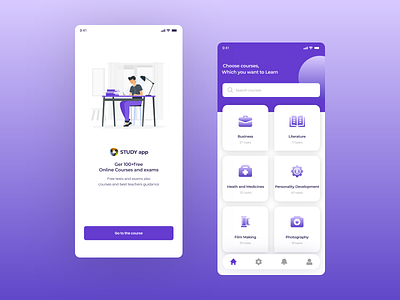 Online Study App Screens application ui ios mobile ui study app ui ui design ux ux design uxui