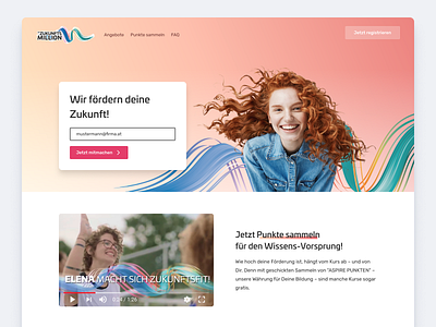 B2C Landingpage – Zukunftsmillion ars bildung design landingpage ui weiterbildung