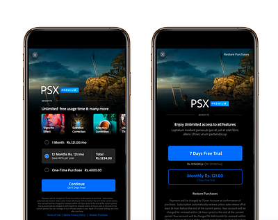 Premium / Subscription Experience interaction paywall photoshop purchase subscription ux