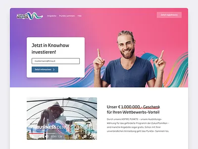 B2B Landingpage – Zukunftsmillion b2b zertifikate business design figma landingpage laravel livewire seminare ui