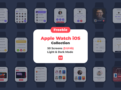 Freebie Apple Watch iOS Collection (5 UI Kit) abstract animation app apple apple design apple watch creative design free freebie freebies freeuikit ios minimal minimalism minimalist series ui ux watches web