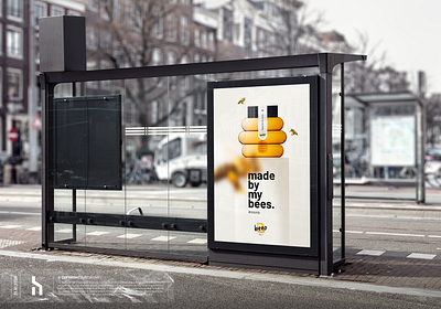 Beeo Honey Advertisement | Bzzzzzz adobe advertisement advertising brand brand identity branding design graphic design logo logo inspiration logotype mockup outdoor advertising packaging visual identity