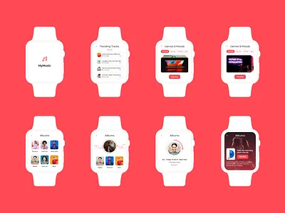 Freebie Apple Watch iOS Collection (MyMusic UI Kit) adobe apple apple design apple watch application design creative creative design creativity design free freebie freebies fresh minimal minimalism minimalist typography ui ux ui ux design vector