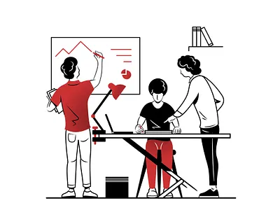 Study Support design flat illustration minimal vector
