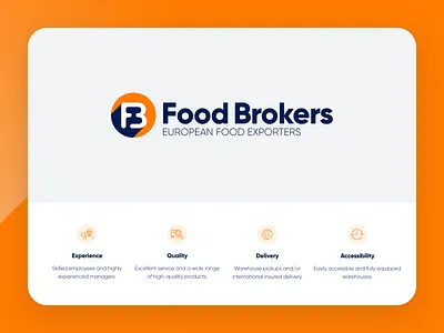 Redesign logo Food Brokers blue branding colourful design export food food broker logo logo design logo redesign minimal orange vector