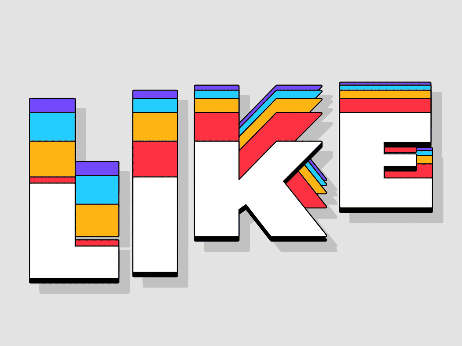 LIKE animation character icon illustration logo loop motion shadow simple typography