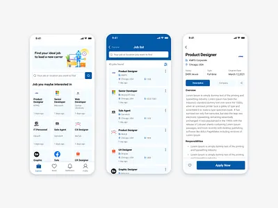 Jobs-Search App app daily 100 challenge dailyui50 job application job listing ui