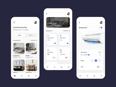Smart Home Concept App app clean design device home interface mobile modern smart ui uiux ux