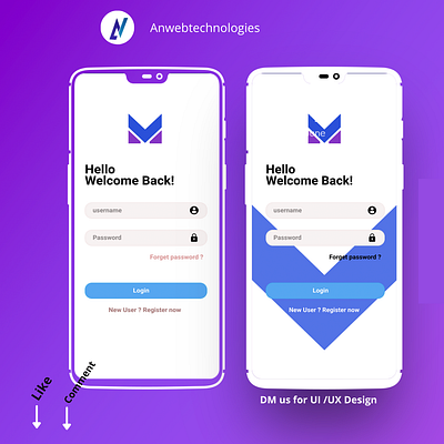 Login page with two design design icon ui ux web