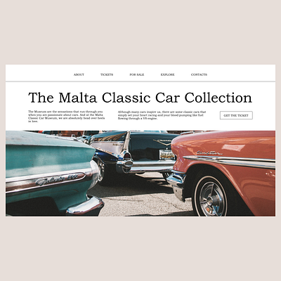 Classic Car Collection concept design figma landingpage minimal ui user interface ux webdesign webdesigner website website design