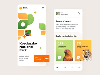 Nature Reserve Website application design interface startup ui ux