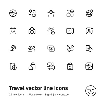 Myicons✨ — Travel vector line icons pack essential icons icon design icon pack icons icons design icons pack interface icons line icons sketch sketchicons ui ui design ui designer ui icons ui kit ui pack ui set web design web designer web ui