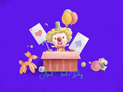 April Fools' Day art clown design freehand sketching illustration illustrator 小场景