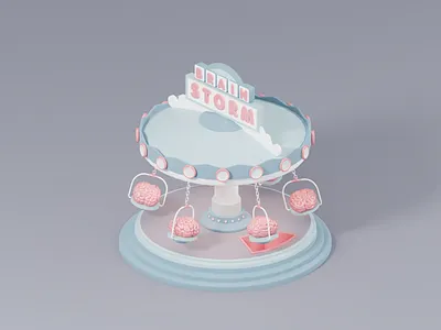 Brain Storm 3d 3d art 3d illustrator blender blender 3d branding c4d illustrator isometric render