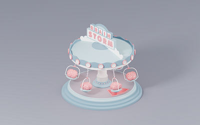 Brain Storm 3d 3d art 3d illustrator blender blender 3d branding c4d illustrator isometric render