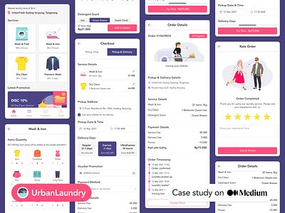 UrbanLaundry - Laundry Service App clean delivery design design app designerd dry cleaning iron laundry laundry app laundry service order details pickup ui ui challenge ui design ux wash weekly challenge weekly ui challenge