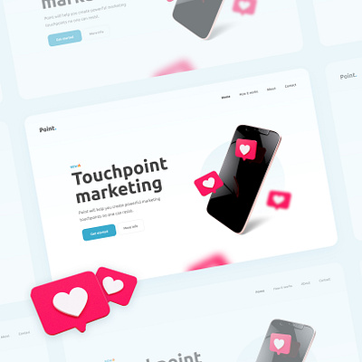 Point - Touchpoint marketing 3d blue concept design header header design hearts layout marketing mobile social social media tool ui user interface userinterface ux web