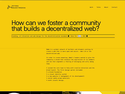 DWeb case study case study community community brand decentralization open source