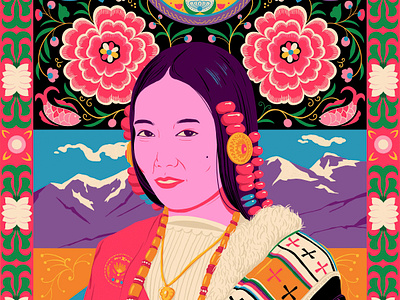 Tibet art culture design illustration people sajid tibet