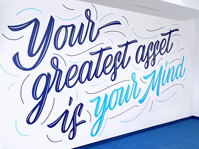 Algo Capital | Environmental graphics branding bulgaria calligraphy environmental graphics fourplus graphicdesign handlettering illustration interior lettering motivational mural office space quotes script sofia tsvetislava koleva typography