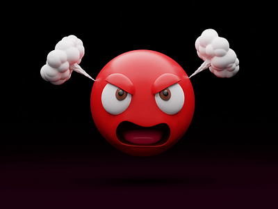 Anger 😡 3d 3d animation 3d modeling anger angry animation blender design emoji emoji set emojis emoticon illustration illustrations library red