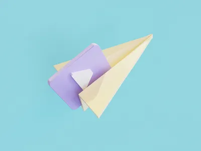 Send media icon 3d 3d illustration blender blender3d icon illustration lowpoly media modeling render send