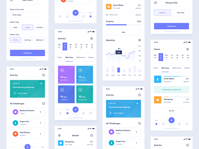 Goals App app calendar card challenge clean design goals ios layout list menu mobile productive productivity shape task todo ui uiux ux