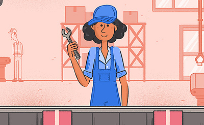 ROBOTS - Career Woman 2d animation animation art design graphic