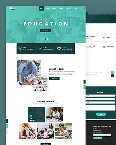 Joson bootstrap college courses css education html5 institute responsive school template university