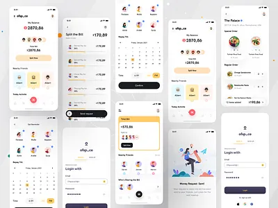 Bill Split App I Ofspace app design bill pay dribbble finance finance business financial fintech fintech app fintech website interaction design ios app mobile mobile app money money management ofspace popular trendy design user experience ux design