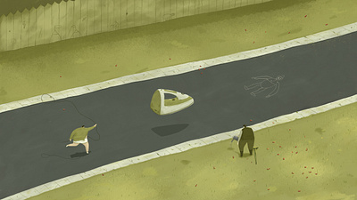 Big Iron big iron gardening housework illustration iron suburbs surreal