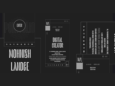 MOHNISH LANDGE \ MOBILE - PORTFOLIO WEBSITE app design graphic design illustration minimal typography ui ux web