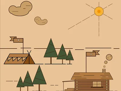 indian hut architecture art building cartoon christmas city drawing green home house illustration landscape nature sky summer sun town tree urban vector