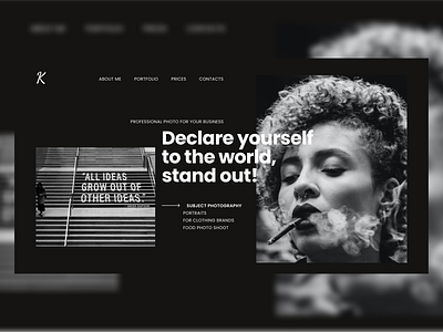 Photographer full screen web-site black black white creative design minimal photographer ui ux web webdesign website