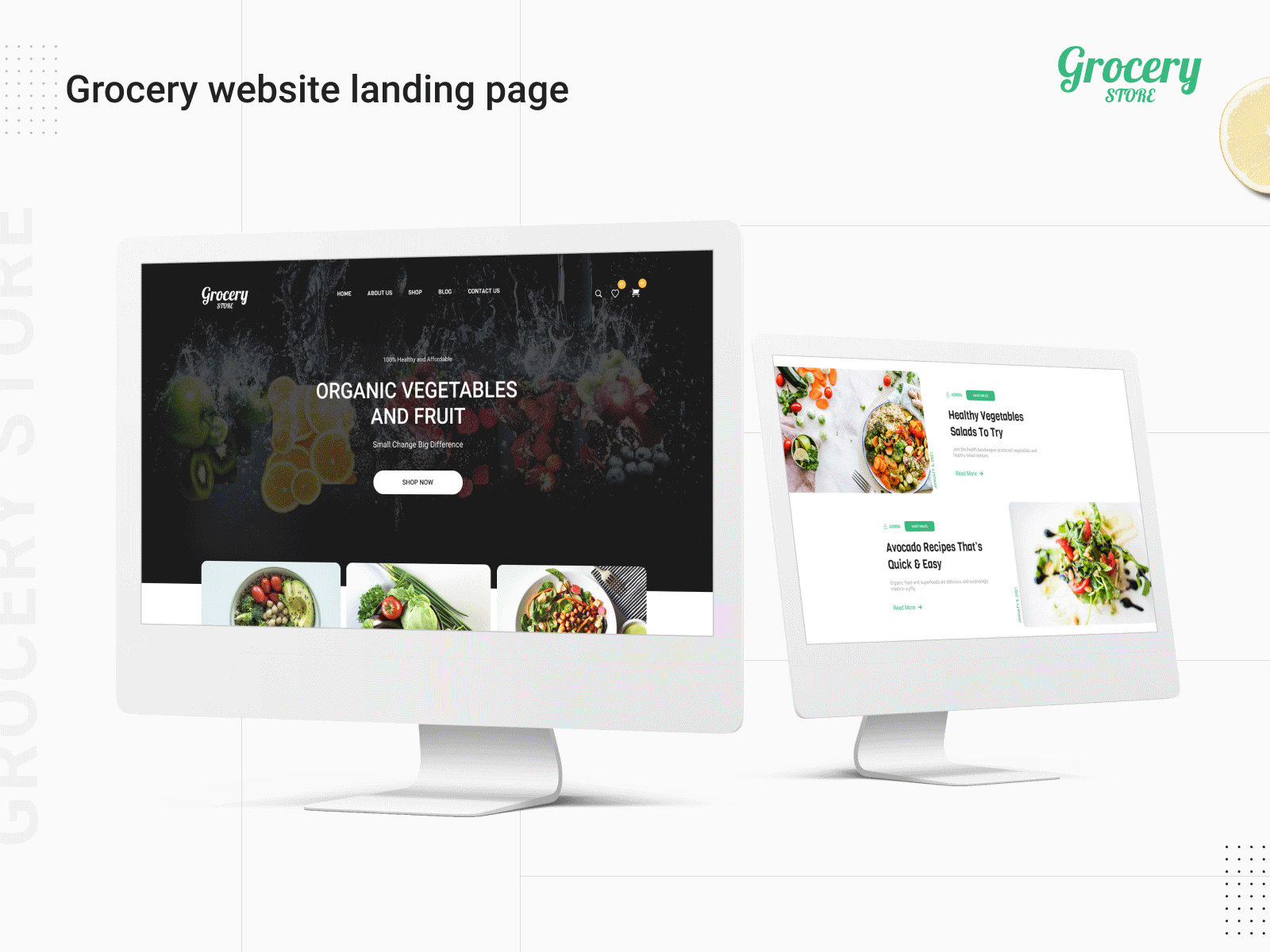 Grocery Store - Website Design card cook delivery ecommerce food grocery grocery store grocery website meal minimal online shop online store recipe store ui ui design ux design vegetables web design website